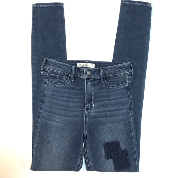 Hollister High Rise Super Skinny Jeans with Patches 0 / 24 - Picture 3 of 12